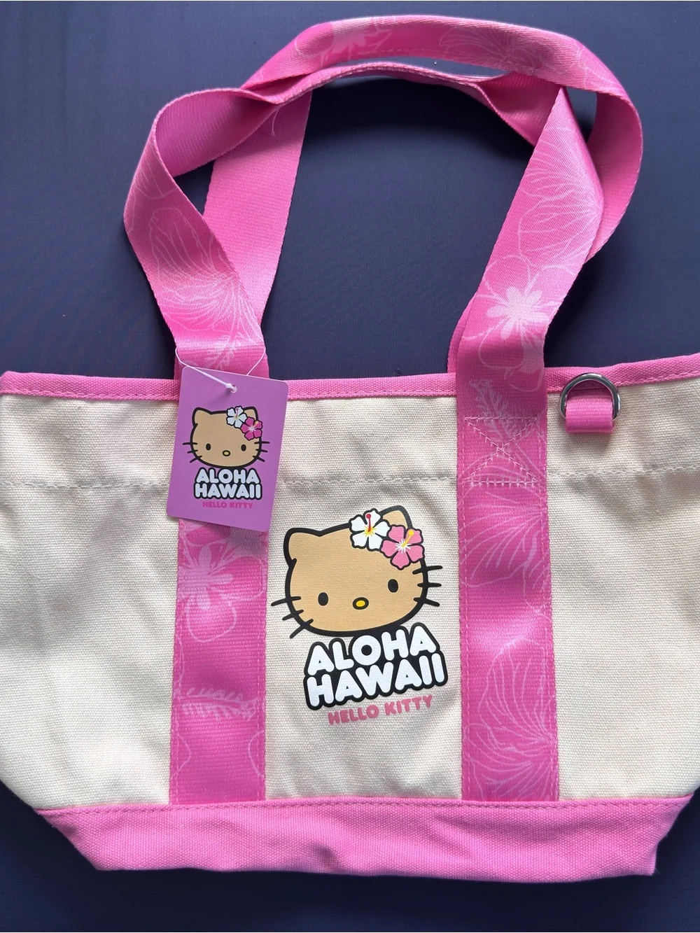 Hello Kitty Aloha Hawaii Pink and Cream Tote Bag